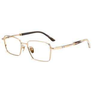 木川145MM近视眼镜男士纯钛框真牛角腿厚边方框可配度数专业配镜