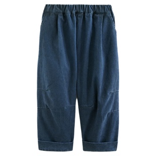 砚台家童装女童裤子薄款复古纯棉休闲裤春装新款儿童女宝哈伦长裤