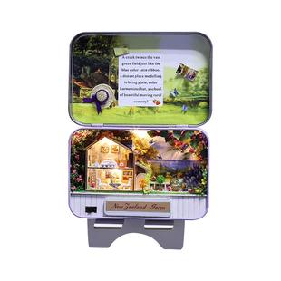 diy小屋盒子剧场铁盒屋手工制作迷你小房子模型拼装玩具生日礼物