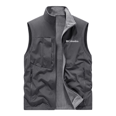 哥伦秋冬保暖双面穿摇粒绒男马甲