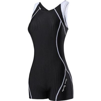 浩沙女连体平角专业竞技泳衣