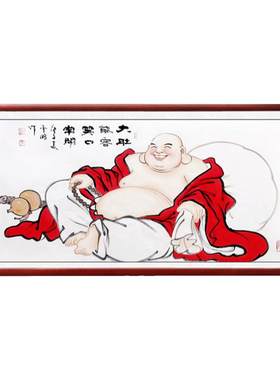 弥勒佛入户玄关沙发背景墙画像