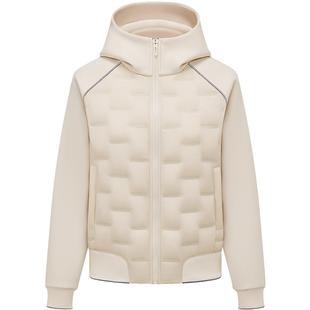 波司登2025秋新款男短款90鹅绒压胶拼接羽绒服外套情侣款连帽时尚