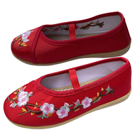 儿童汉服绣花鞋手工平底古装