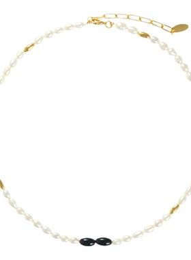 EVESENSE天然黑玛瑙淡水珍珠项链