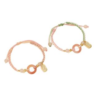 桃之夭夭平安扣红绳手链女小众设计简约ins编织高档情侣闺蜜手绳