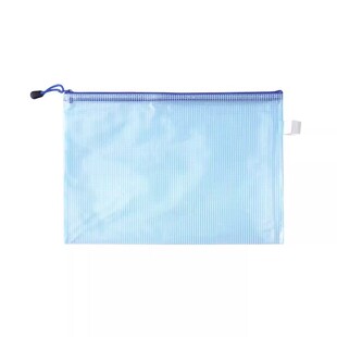 加厚文件袋透明网格拉链袋大容量A4试卷收纳袋票夹学生用文具防水