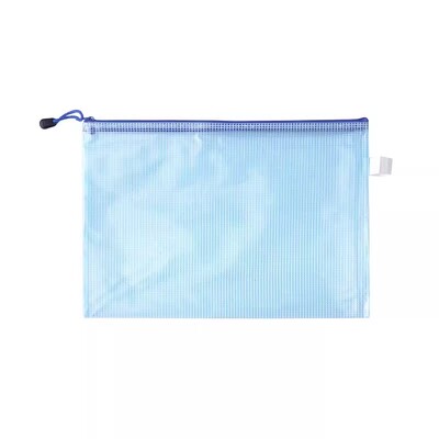 加厚透明网格拉链大容量文件袋