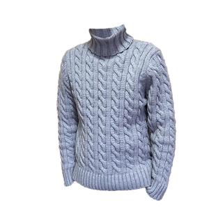 欧版冬季纯色高领毛衣复古棒针粗线长袖套头毛衫超酷男打底厚毛衣
