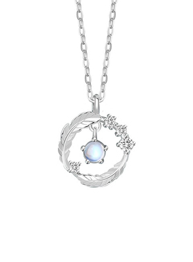 微汀羽你相伴天然月光石女生项链