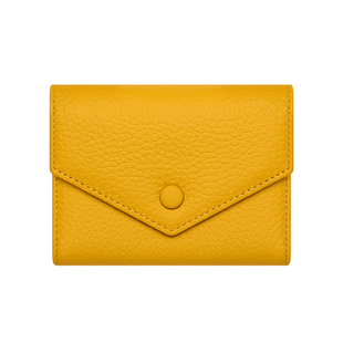 钱包女士真皮2025新款大容量多卡位钱夹防消磁小巧黄色招财零钱包