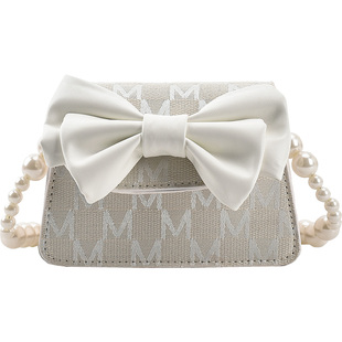 蝴蝶结迷你小包包女2025夏季新款潮珍珠链条斜挎包小众设计小方包