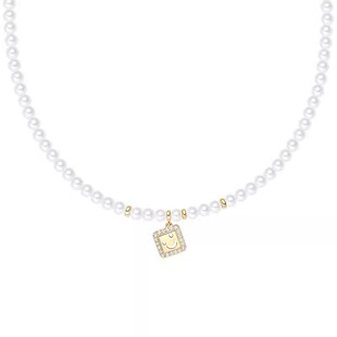 何方珠宝笑脸珍珠项链hefang女周雨彤同款优雅轻奢个性锁骨链女