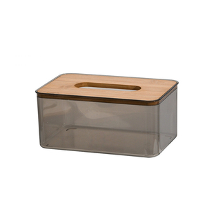 透明深色纸巾盒北欧ins风木盖客厅桌面轻奢简约抽纸盒网红餐巾盒