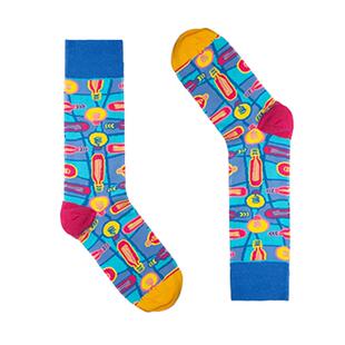 ALLIN SOCKS条条框框灯泡彩色复古ins波普原创设计情侣中长筒棉袜