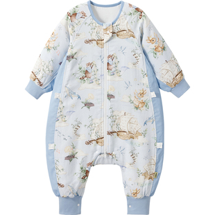 [买一送一]威尔贝鲁婴儿睡袋春秋季儿童纱布分腿睡袋宝宝四季通用