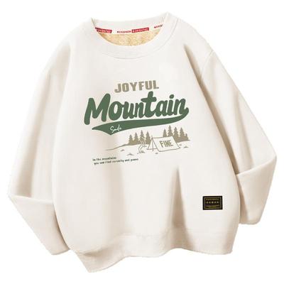 加绒卫衣男款青少年加厚冬装上衣