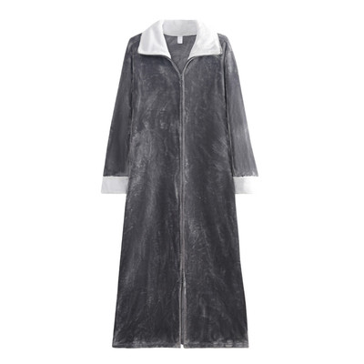 男女通用简约防风保暖拉链睡袍