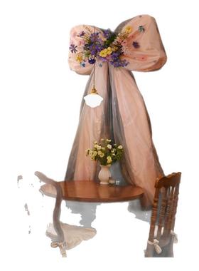 拖尾纱蝴蝶结打卡点道具派对布置