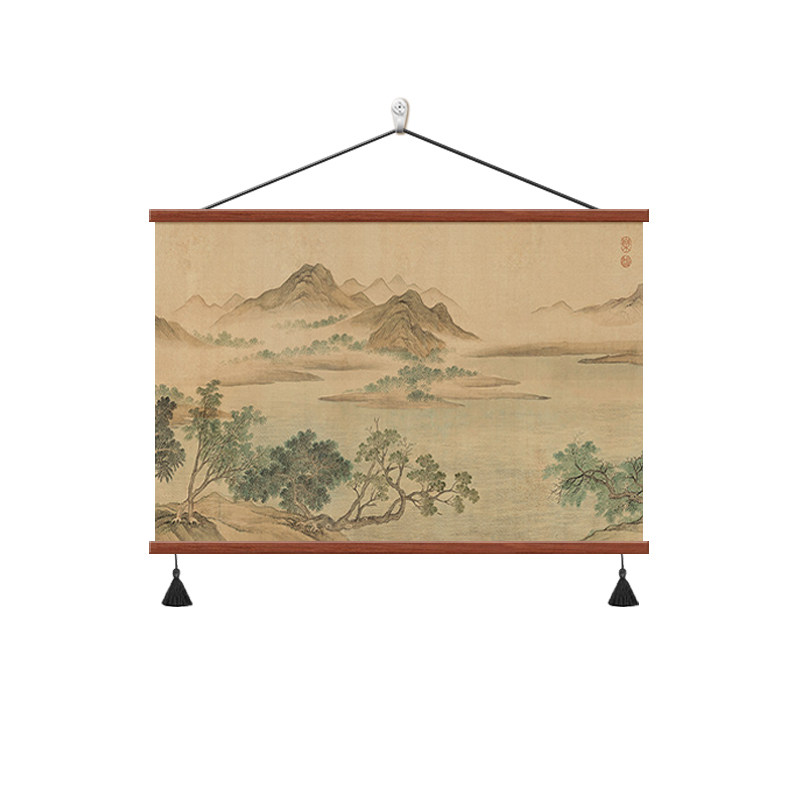 湖山春暖图新中式挂画餐厅装饰画