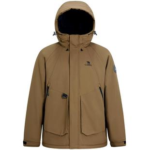 骆驼男装工装棉服男秋冬季2025新款棉衣加绒加厚防水棉夹克外套男