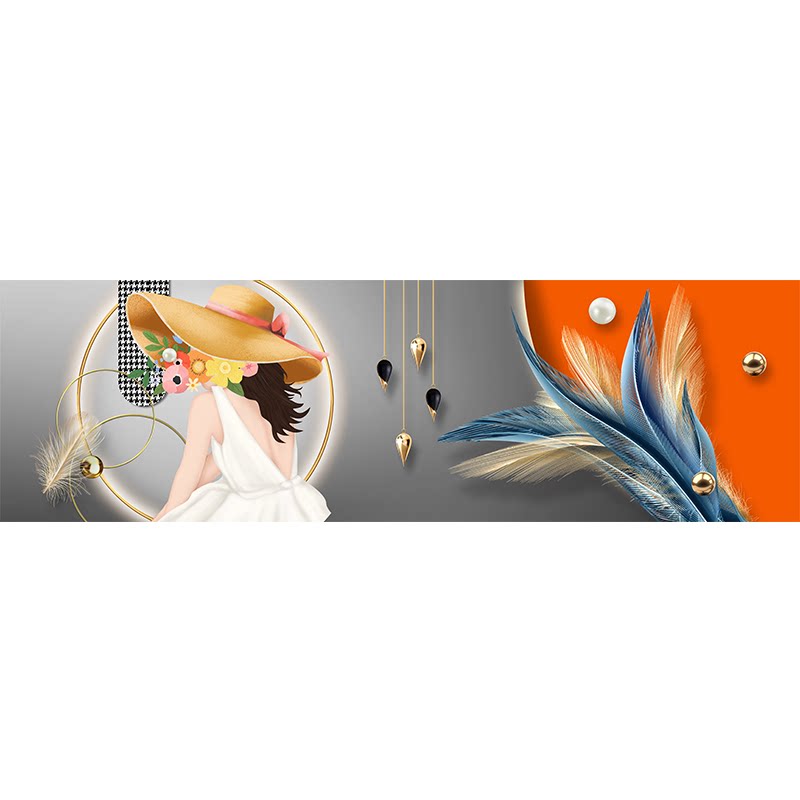 现代简约卧室床头装饰画墙壁美女