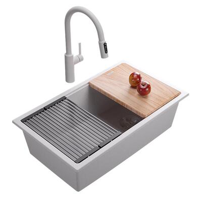 迈锐博石英石水槽左侧下水