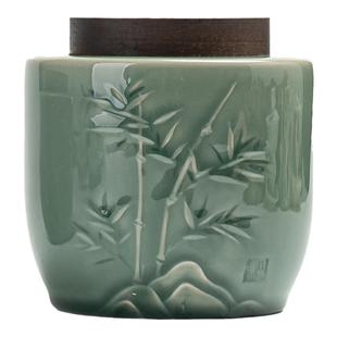 高档创意茶叶罐陶瓷醒茶罐大容量普洱茶储存密封罐家用茶罐高级感