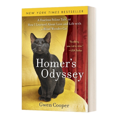 英文原版 Homer's Odyssey 荷马的奥德赛 一个无畏的猫的故事 或者我是如何从一只瞎猫身上学会爱情和生活 英文版 进口英语书籍