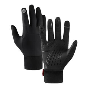 秋冬季公路自行车骑行手套男女触屏防风保暖长指防水防滑加绒加厚