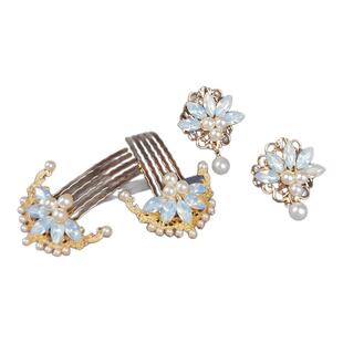 汉服发饰后压飘带流苏发夹古装头饰夹子古风优雅清新边夹全套配饰