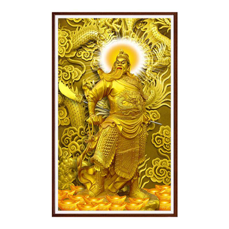 5d武财神钻石画关帝圣君中堂关公中堂点粘钻石十字绣手工diy关羽