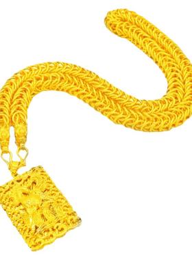 黄金越南沙金项链男士仿真999久不掉色锡金镀黄金链子大粗首饰潮