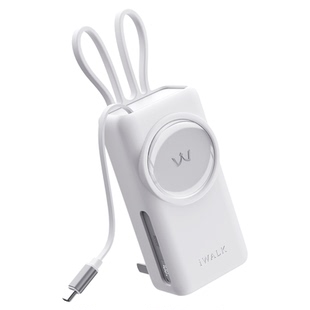 【充电宝3c认证可上飞机】iWALK爱沃可三合一充电宝1万毫安大容量自带伸缩线带插头快充30w迷你小巧移动电源