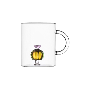 ICHENDORF手工ins仙人掌挂耳茶杯马克杯家用高硼无铅玻璃喝水杯子