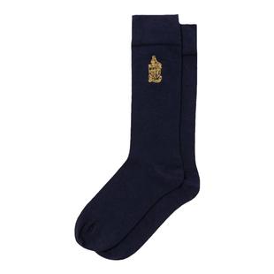 英国Pantherella男士棉袜子男秋冬中筒袜透气舒适徽章刺绣YS4076