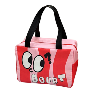 大眼饭盒包保温带饭装餐袋子学生上班族手提便携大容量便当包新款