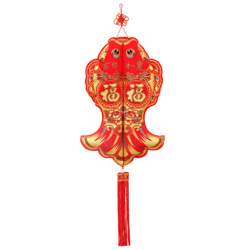 吉祥鱼挂件福鱼小挂饰招财新年福字中国结双鱼客厅装饰品年年有余