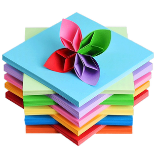 折纸儿童手工纸正方形双面彩纸折纸幼儿园学生diy手工制作材料专用纸彩色卡纸厚a4硬混色千纸鹤彩色折纸软彩