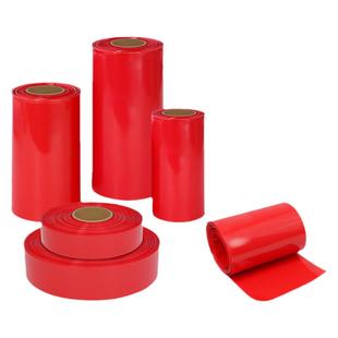 红色PVC热缩管18650锂电池组绝缘保护封装膜防尘套管阻燃快速收缩