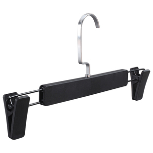 龙衣堂扁钩塑料裤架 黑色磨砂款式 防滑裤夹 服装店商场展示