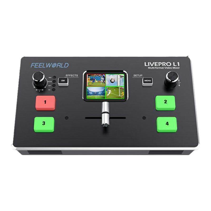 FEELWORLD富威德 LIVEPRO L1-V1多机位视频hdmi直播录播一体机采集卡4路导播切换台实时绿幕抠图直播