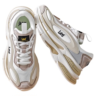 Lee老爹鞋男款2026新款今年流行爆款男鞋春季厚底增高透网休闲鞋