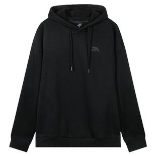 安踏连帽卫衣男士2025新款秋冬装黑色加绒加厚外套宽松百搭套头衫