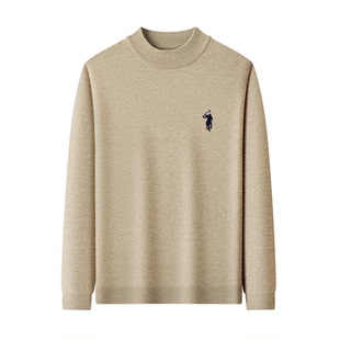 柏拉图折扣保罗羊毛衫男士半高领加厚打底衫套头纯色秋冬装毛衣上