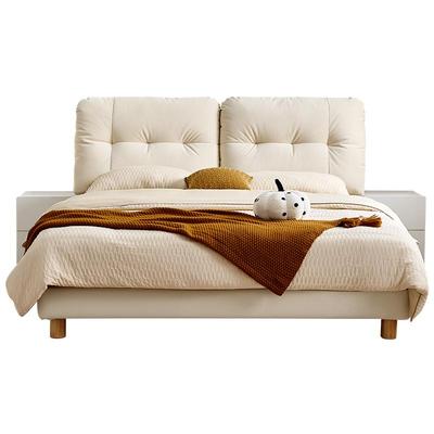 全友家居奶油风猫抓绒布艺沙发