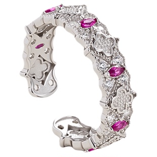 Amber Lollipop宝石银色戒指轻奢高级开口设计闪钻食指戒2025新款