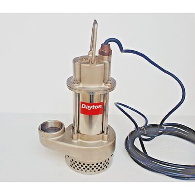 DAYTON 1XHV4 Utility Sump Pump Chemical Resistant Stainless