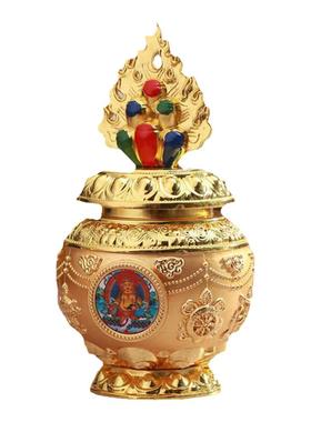 双色鎏金黄财神工艺品如意宝瓶