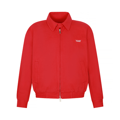 KTDA新品美式复古百搭夹克外套女春秋2025早秋季休闲宽松红色上衣